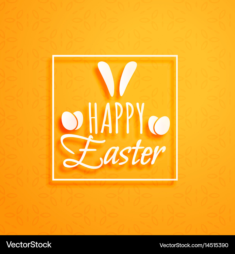 Happy Easter Orange Background Vector Image