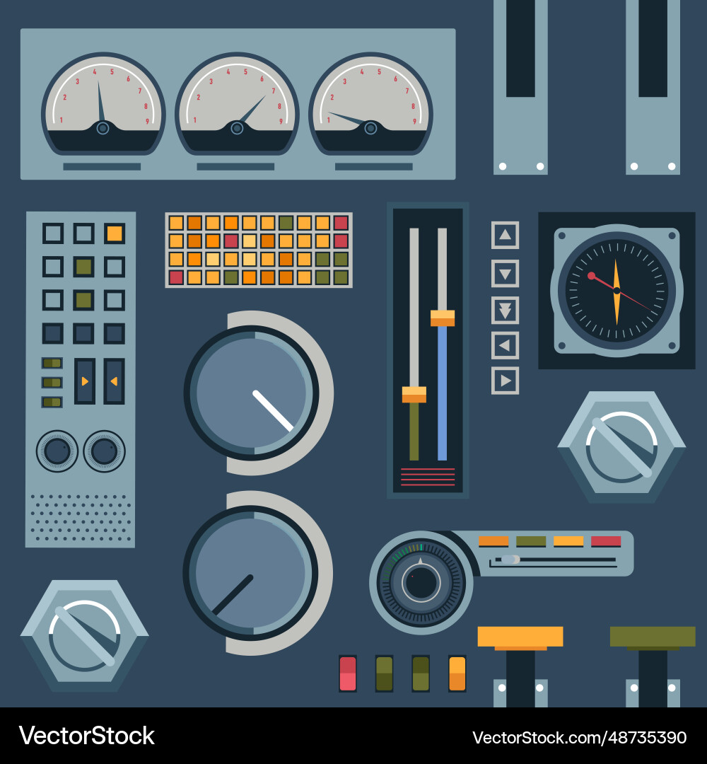 Industrial Control Panel Vector Image