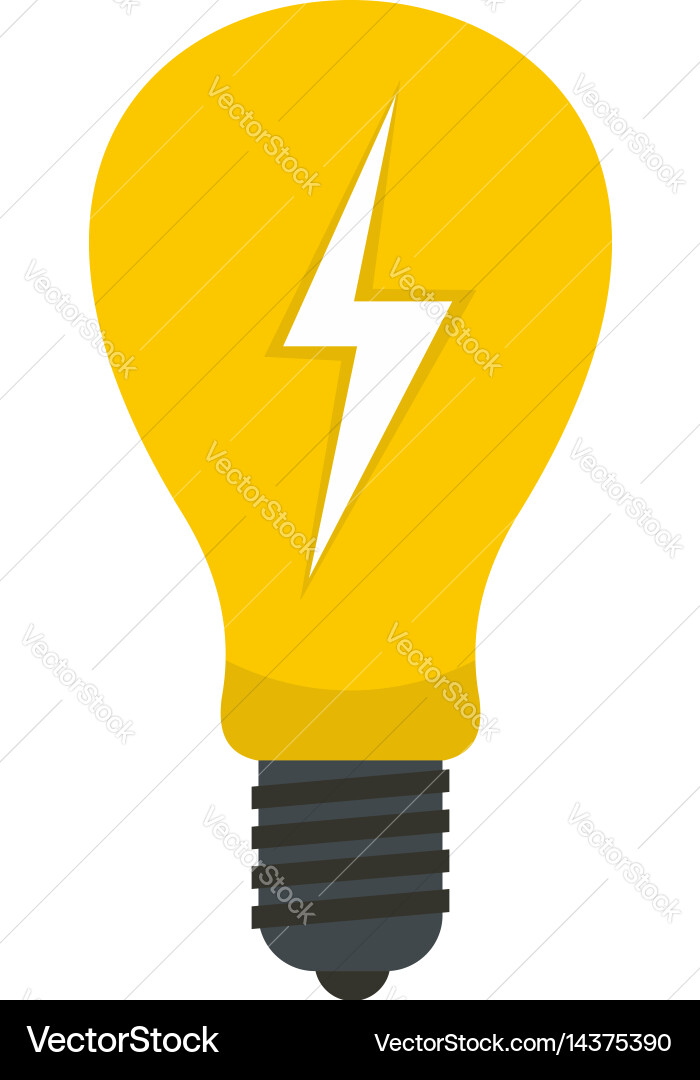 Light bulb with lightning inside icon isolated vector image
