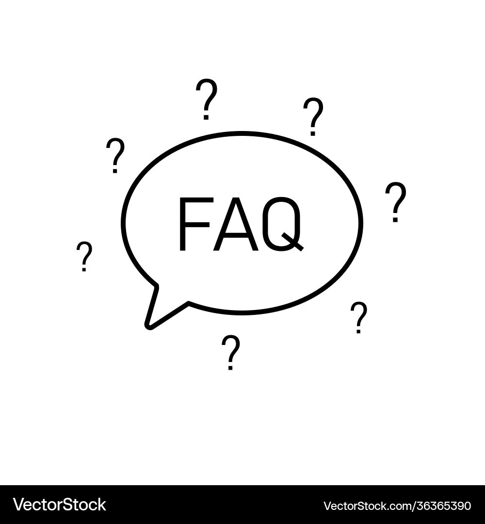 Questions speech bubble icon faq chat symbol Vector Image