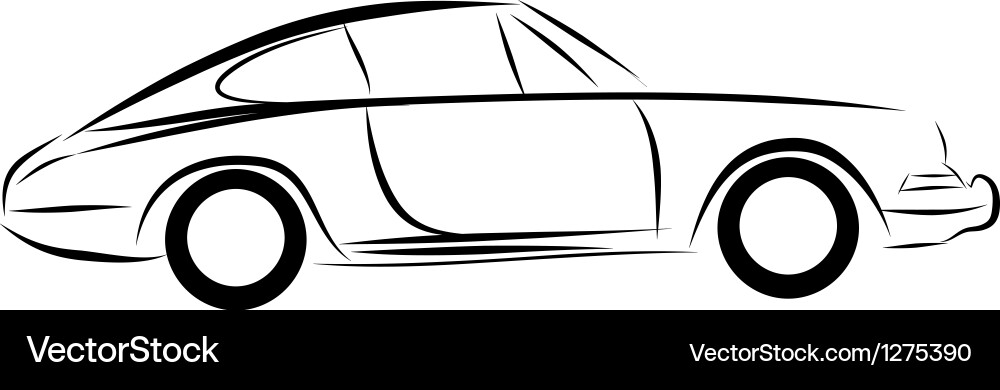 Racing Line Art Car Vector Image