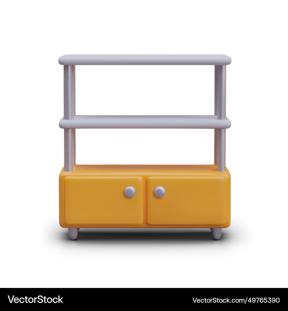 Realistic bookcase front view empty Vector Image
