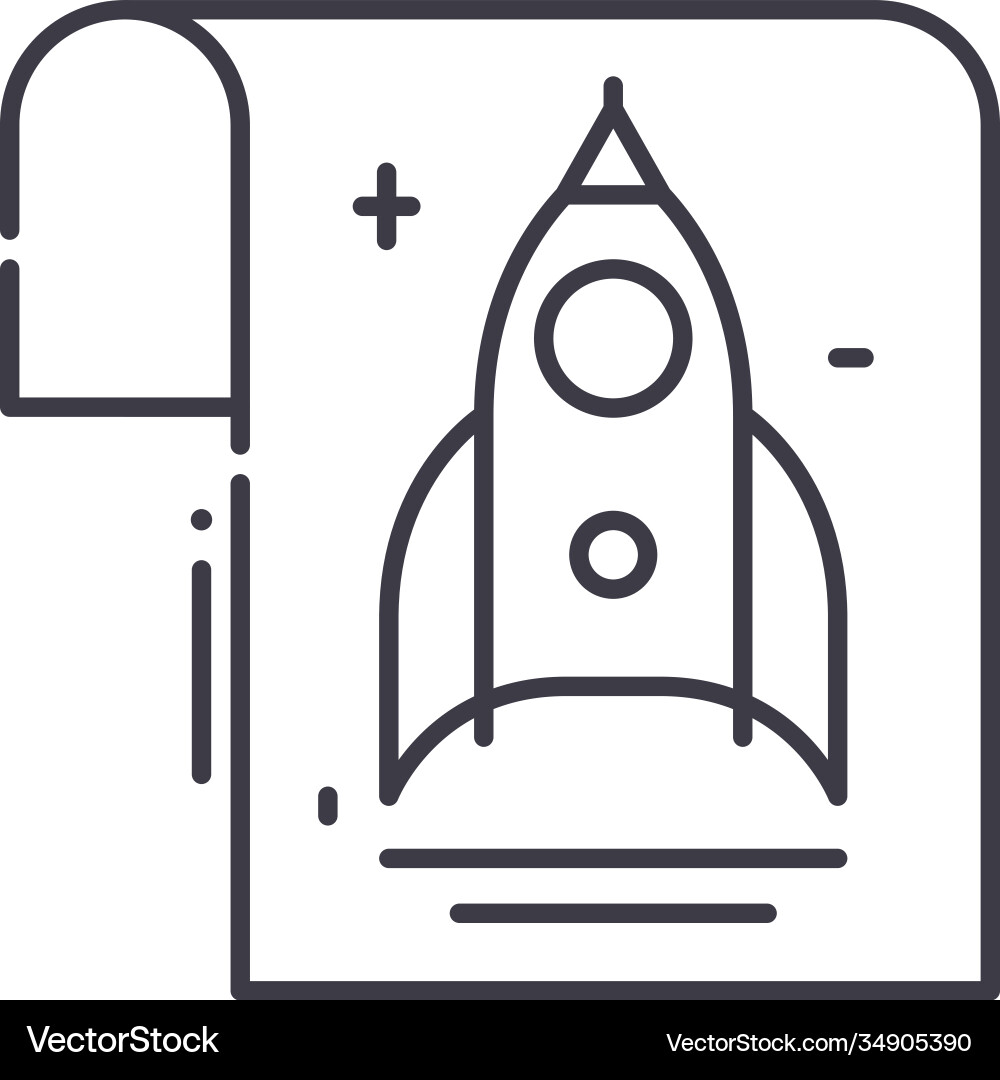 Startup launch icon linear isolated Startup launch icon linear isolated Vector Image