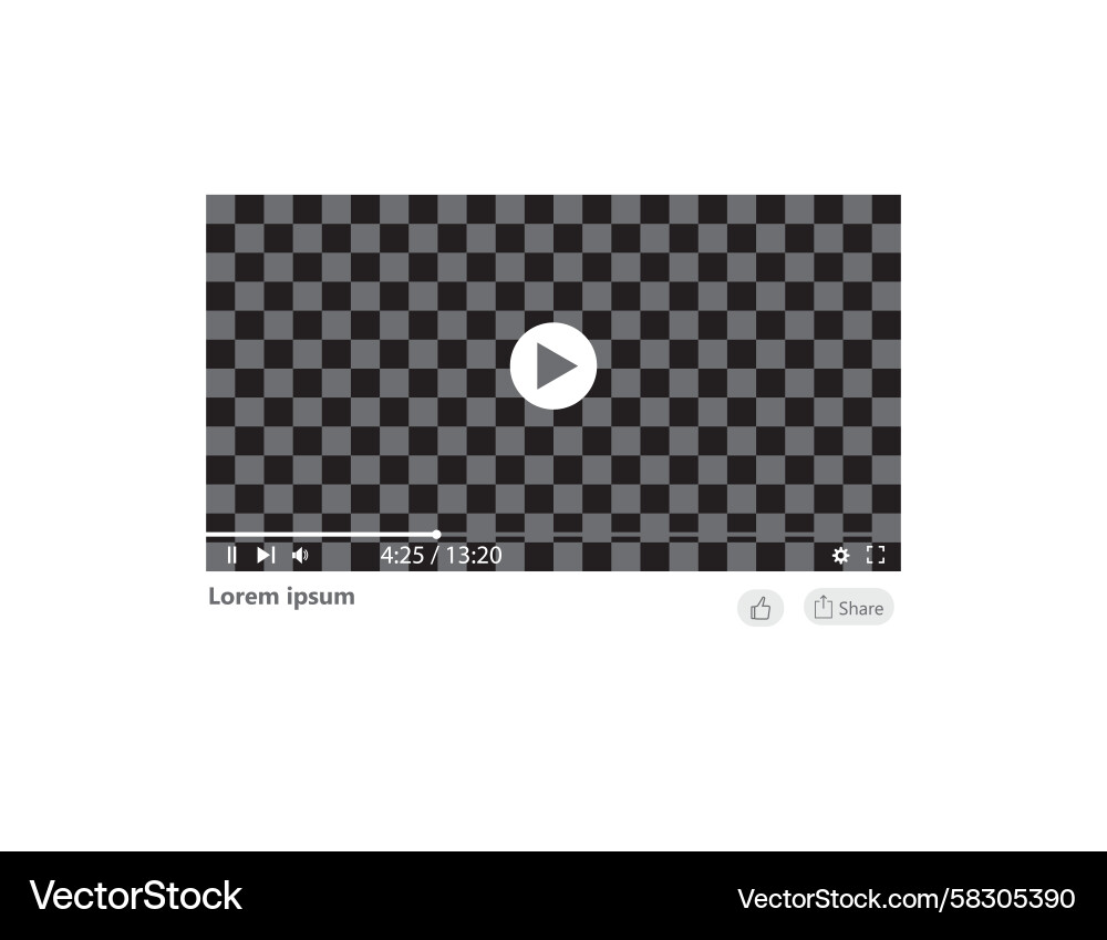 Video Player UI Interface Vector Image