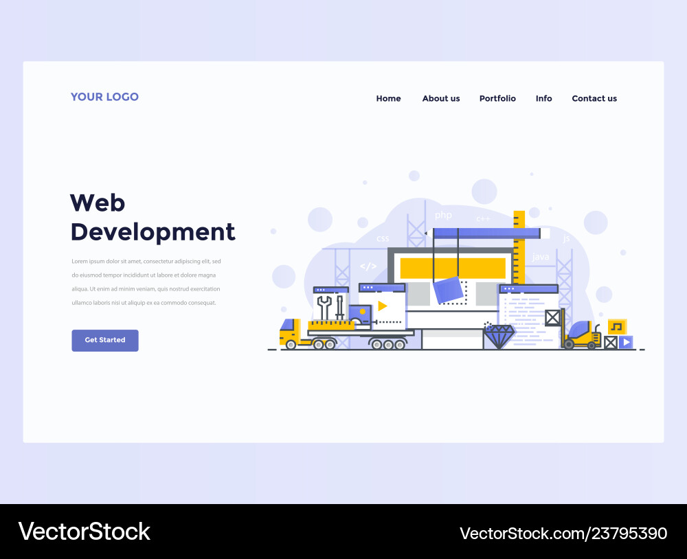 Web design flat modern concept - development Web design flat modern concept - development Vector Image