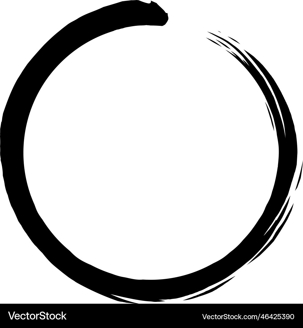 Zen enso japanese circle brush stroke logo art Zen enso japanese circle brush stroke logo art vector image