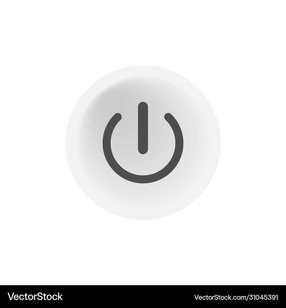 Abstract button with power push icon 3d Abstract button with power push icon 3d Vector Image