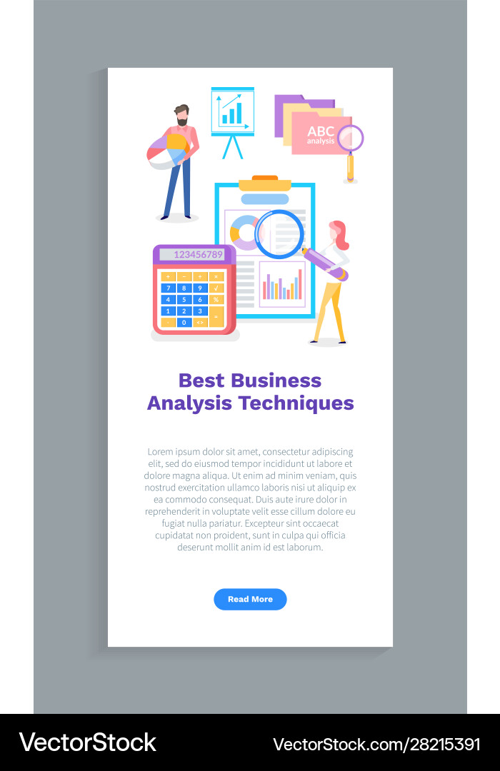 Best business analysis technique website with text Best business analysis technique website with text vector image