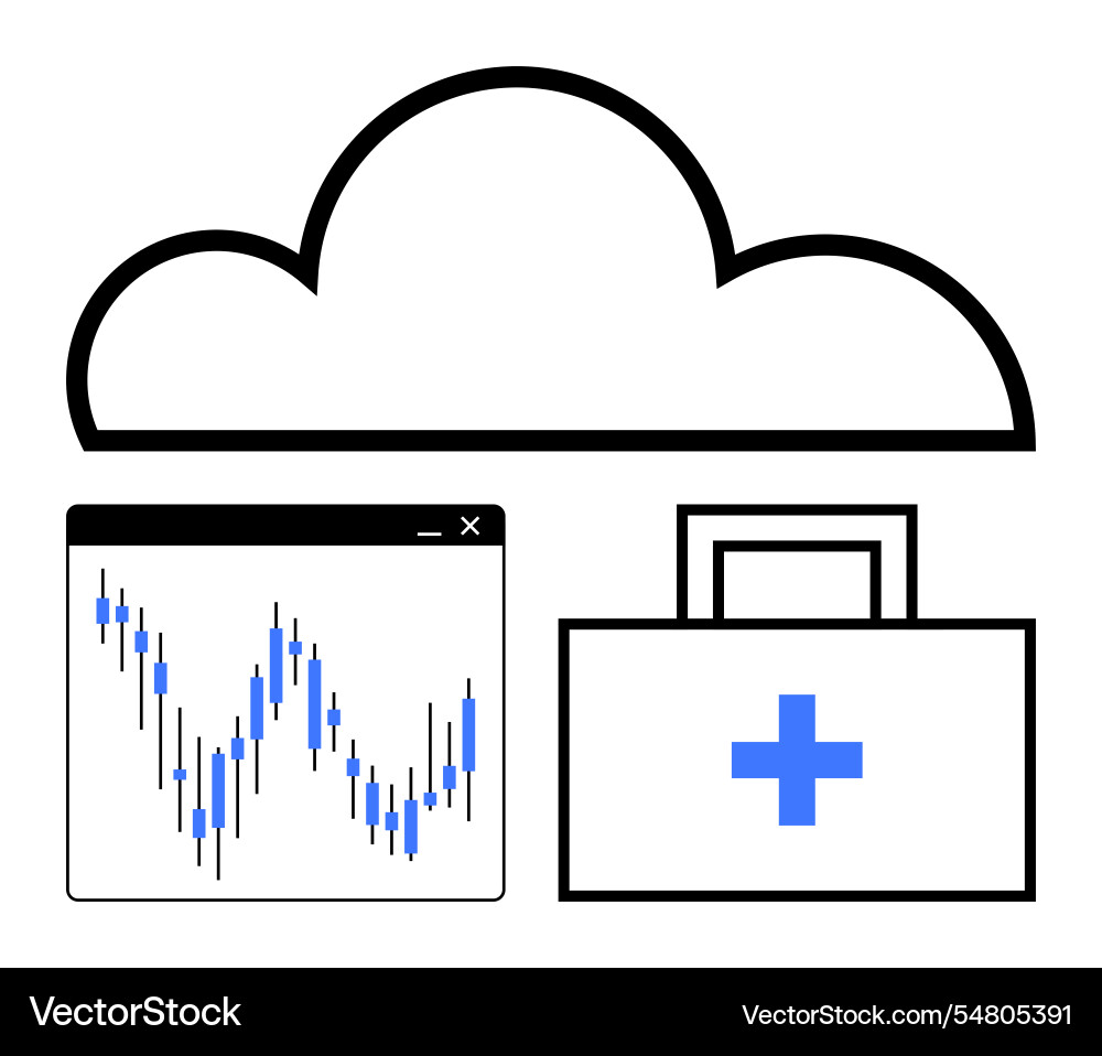 Cloud computing with graphs and medical case Vector Image