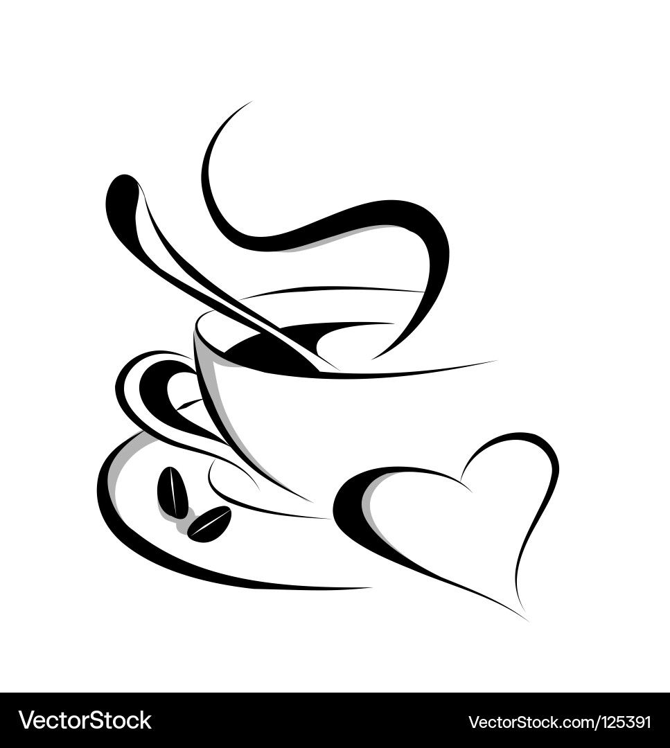 Coffee Heart Cup vector image