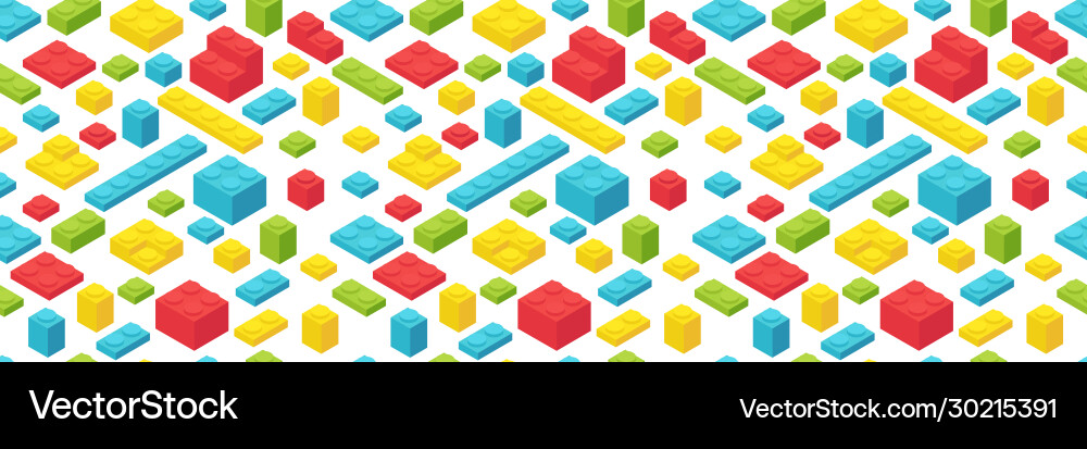 Colorful Building Blocks Pattern Vector Image