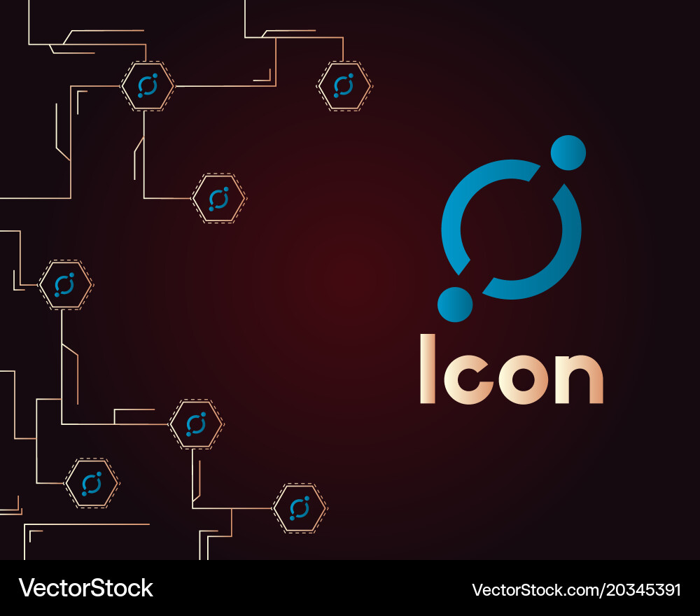Cryptocurrency icon network circuit background vector image