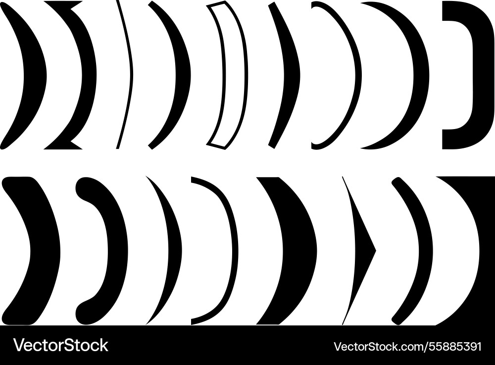 Different parentheses or round brackets Different parentheses or round brackets vector image