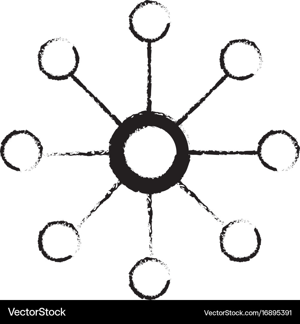 Figure circuit data technology to center server vector image
