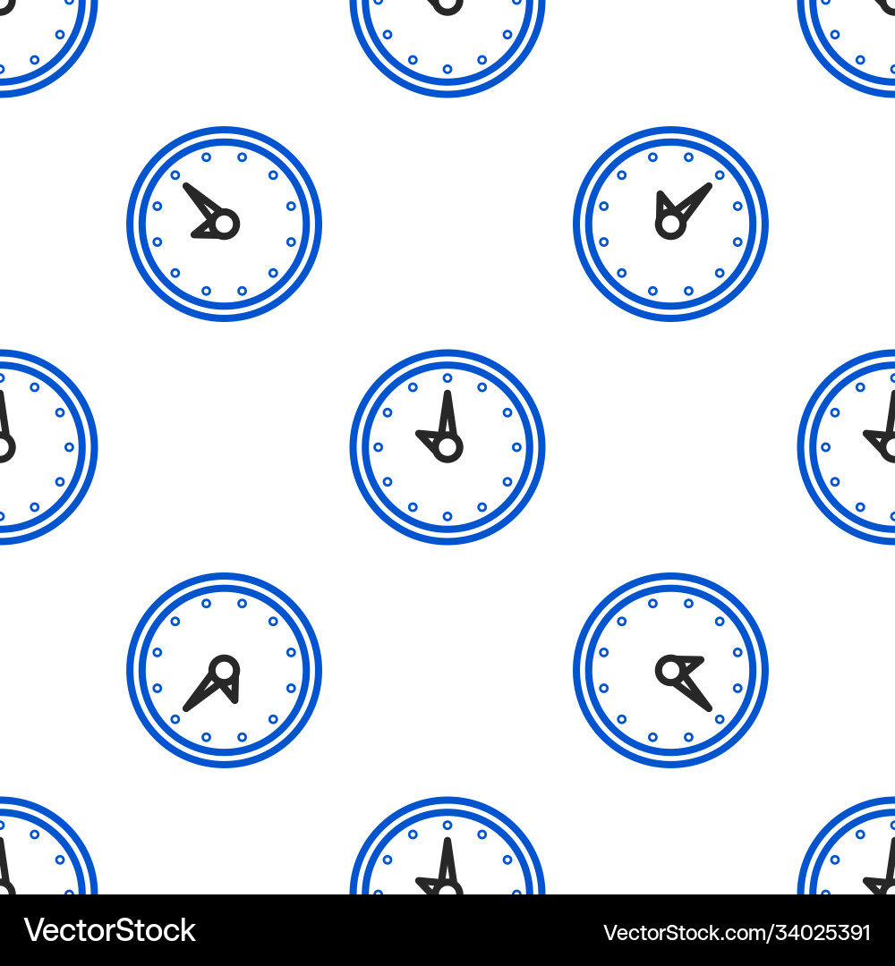 Line clock icon isolated seamless pattern on white Vector Image