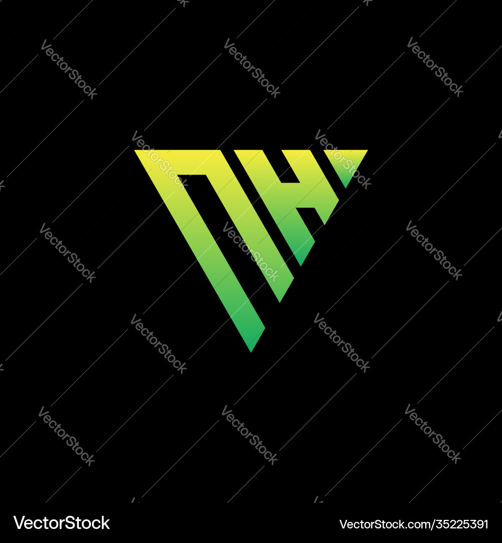 N h initial triangle logo monogram N h initial triangle logo monogram Vector Image