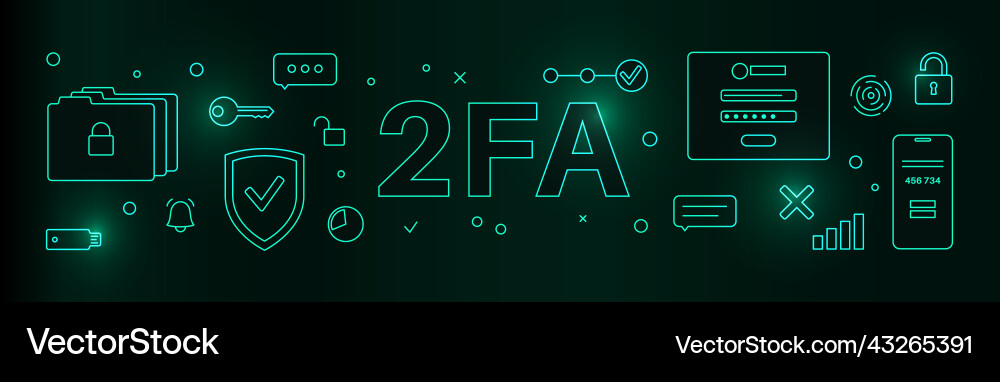 Two factor authentication Two factor authentication Vector Image