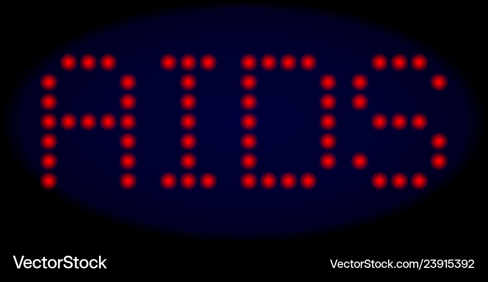 Aids led style message with glowing dots Vector Image