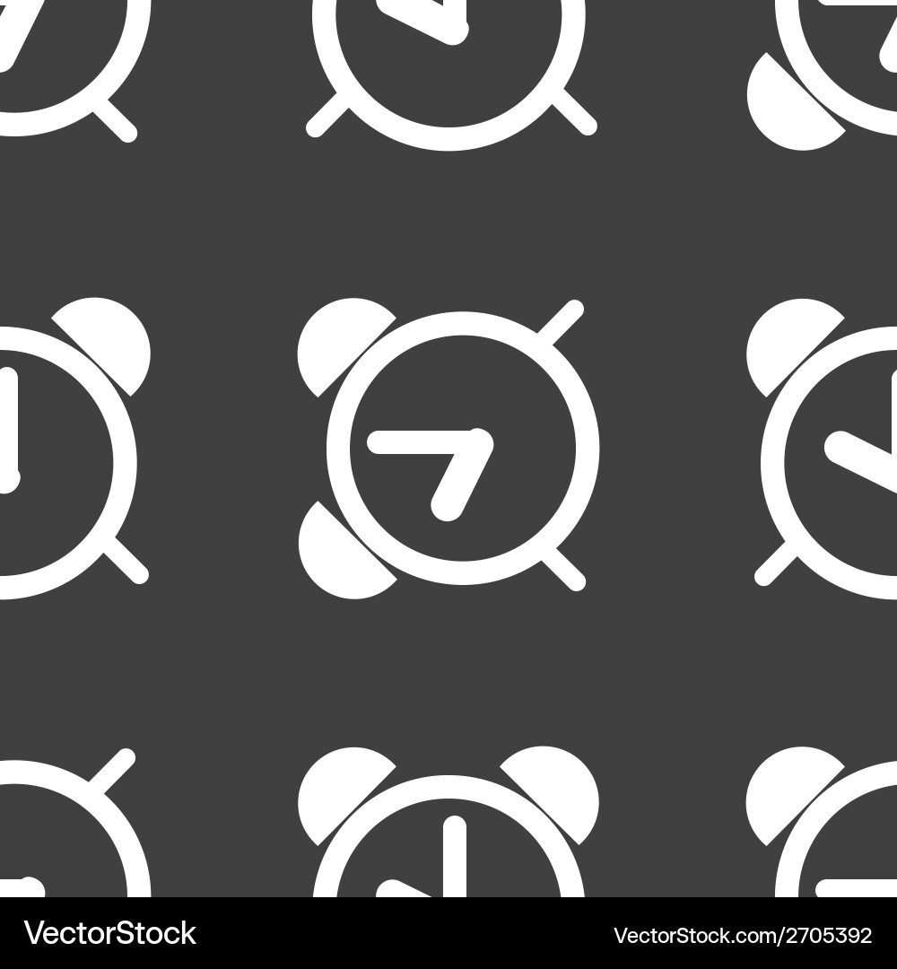 Alarm clock web icon flat design seamless pattern Vector Image