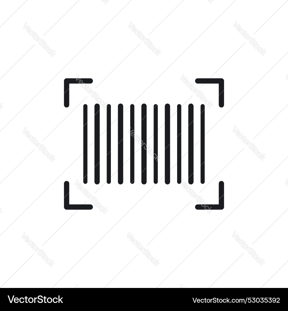 Barcode read icon set scan bar code symbol sku vector image