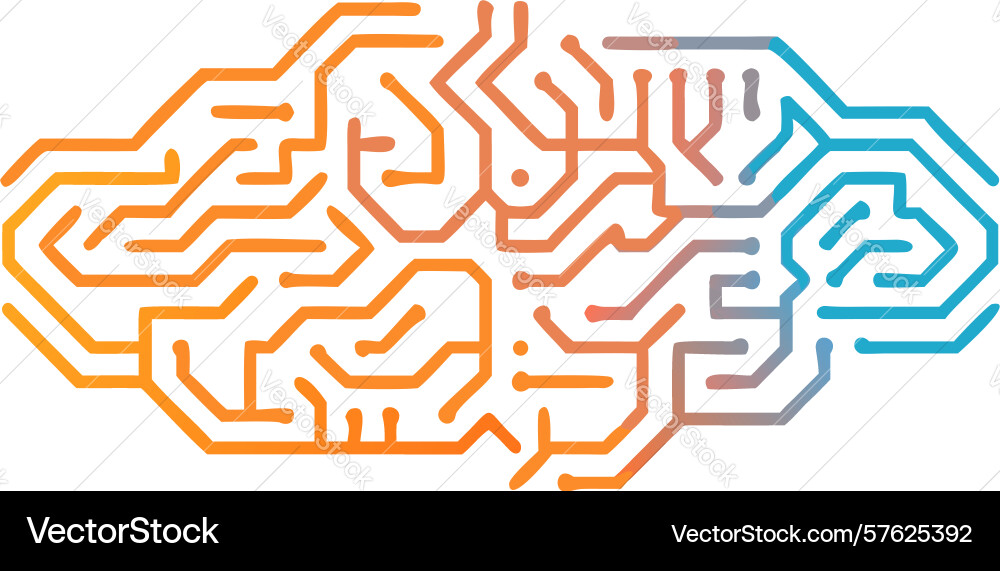 Brain circuitry network concept design generative vector image
