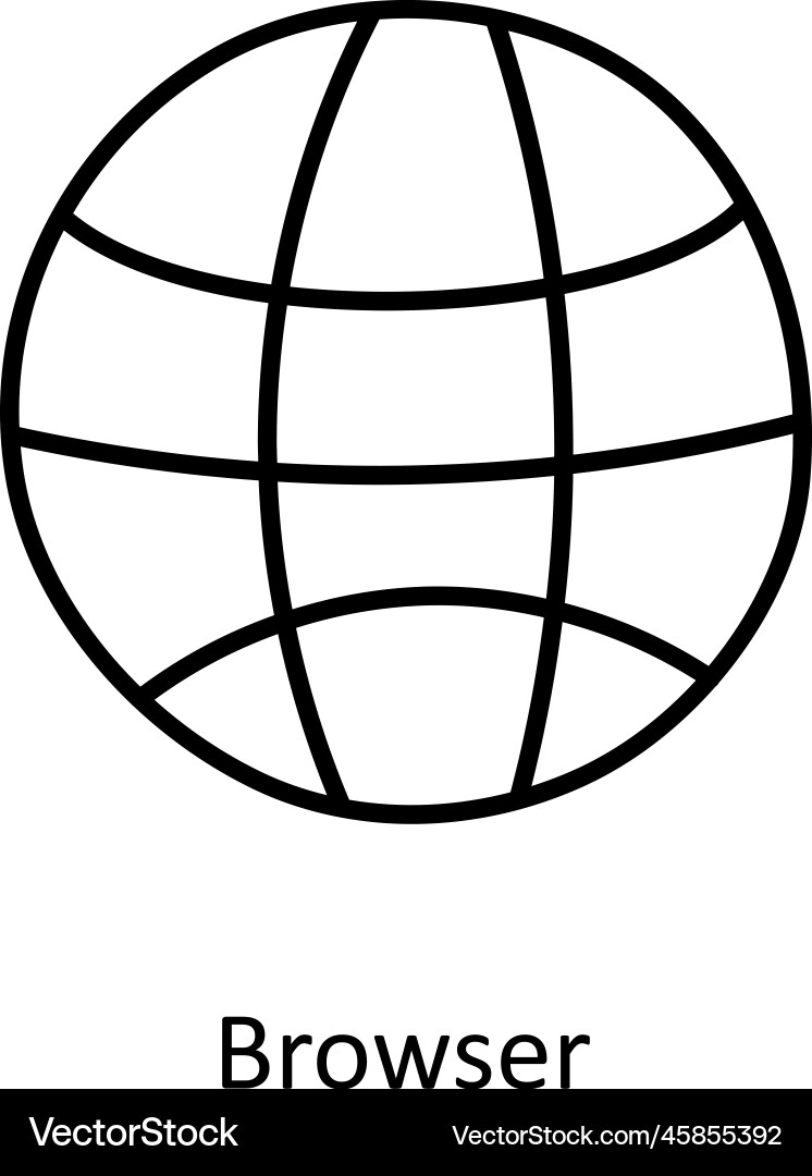 Browser solid fill outline icon design Vector Image