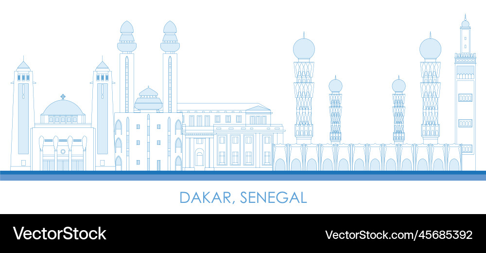 Dakar Skyline - Senegal Cityscape Vector Image