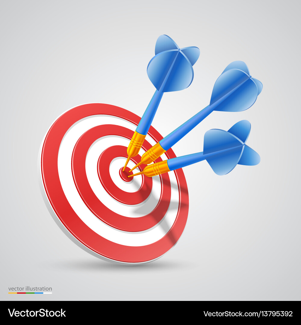 Dart Target with Darts Vector Image