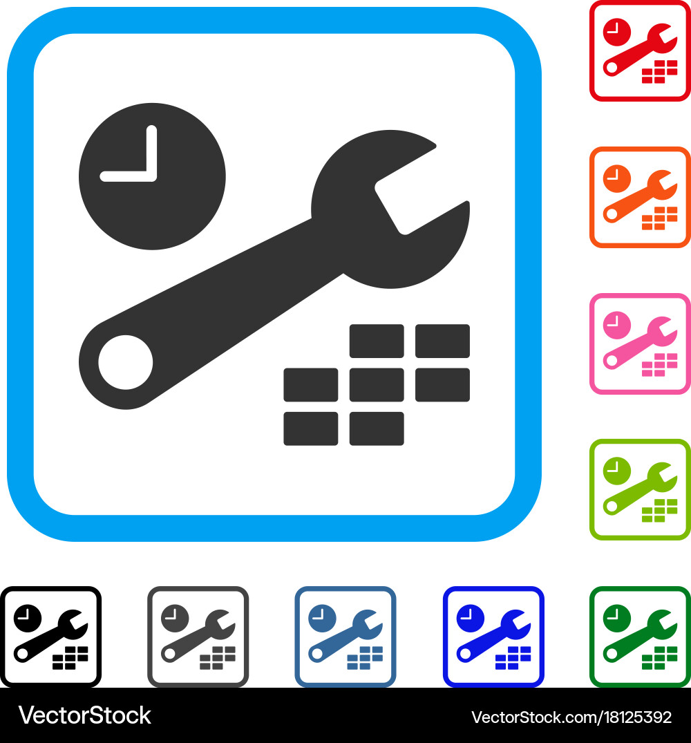 Date and time configuration framed icon Vector Image