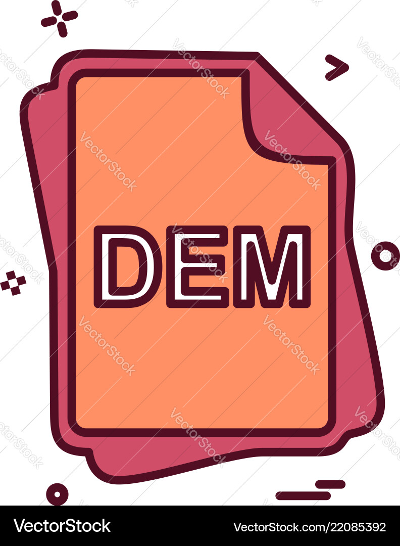 Dem file type icon design Vector Image