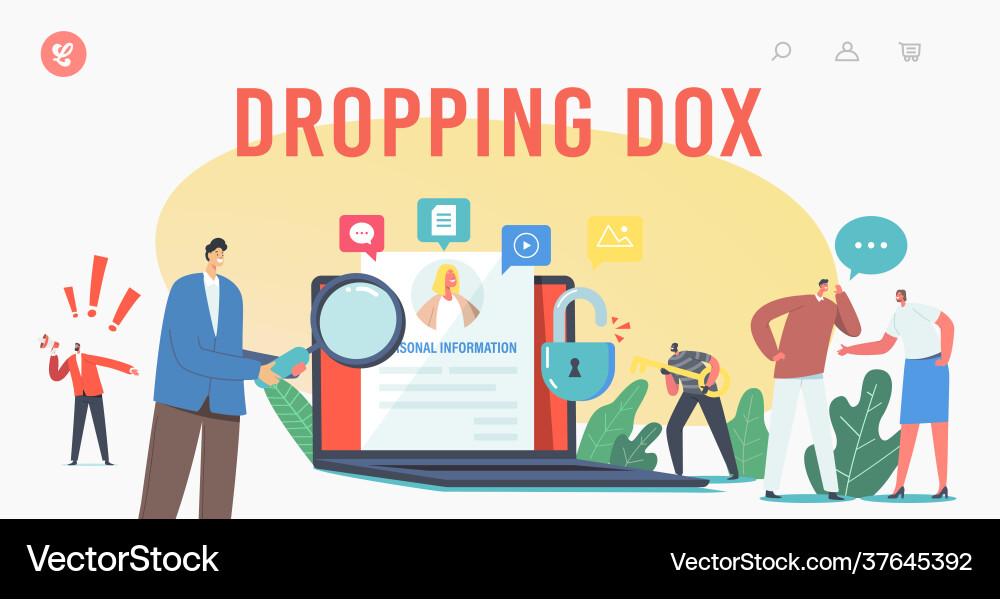 Dropping dox doxing landing page template hacker Dropping dox doxing landing page template hacker Vector Image