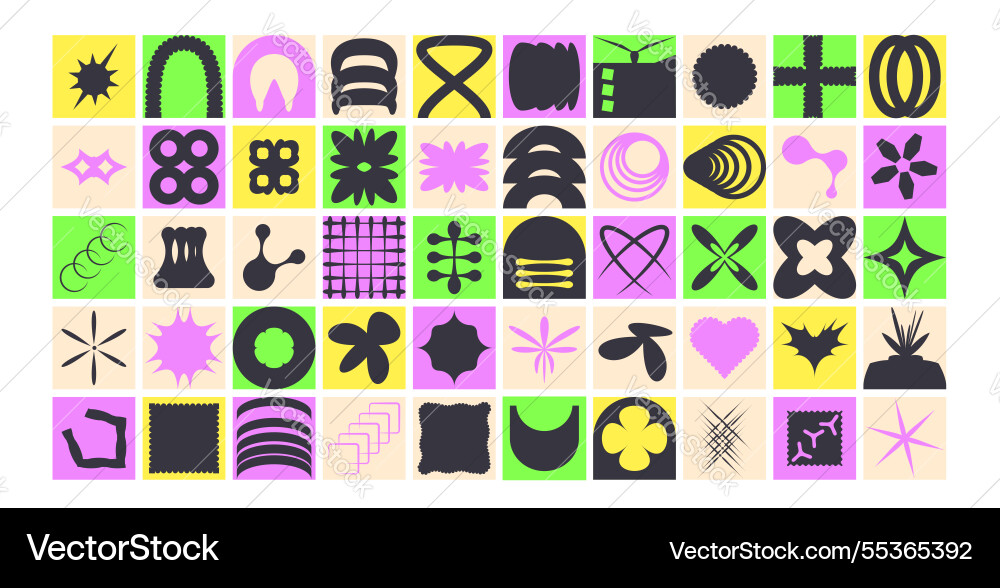 Geometric modular shapes set square blocks Vector Image