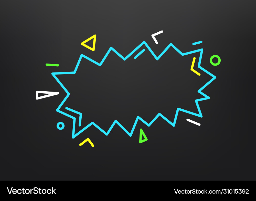 Illuminated speech bubble layout for a text vector image