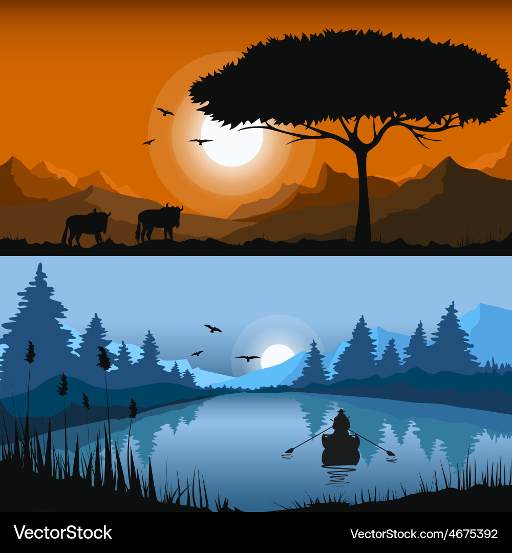 Landscapes Royalty Free Vector Image - VectorStock