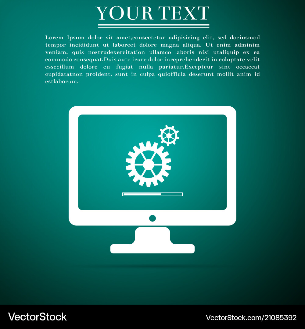 Monitor update process with gearbox progress Vector Image