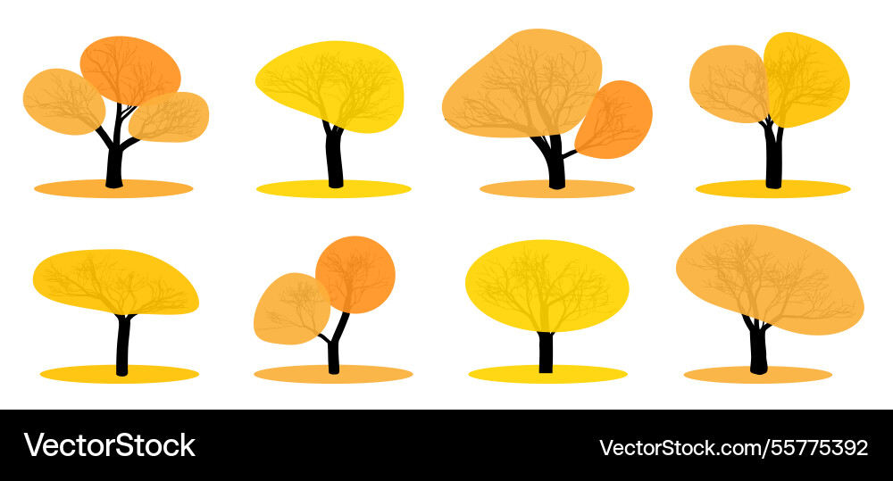 Multiple stylized trees Multiple stylized trees Vector Image