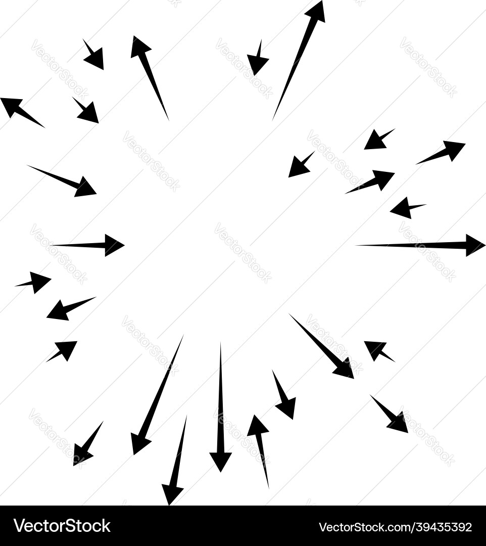 Radial radiating arrows pointers in opposite Radial radiating arrows pointers in opposite Vector Image