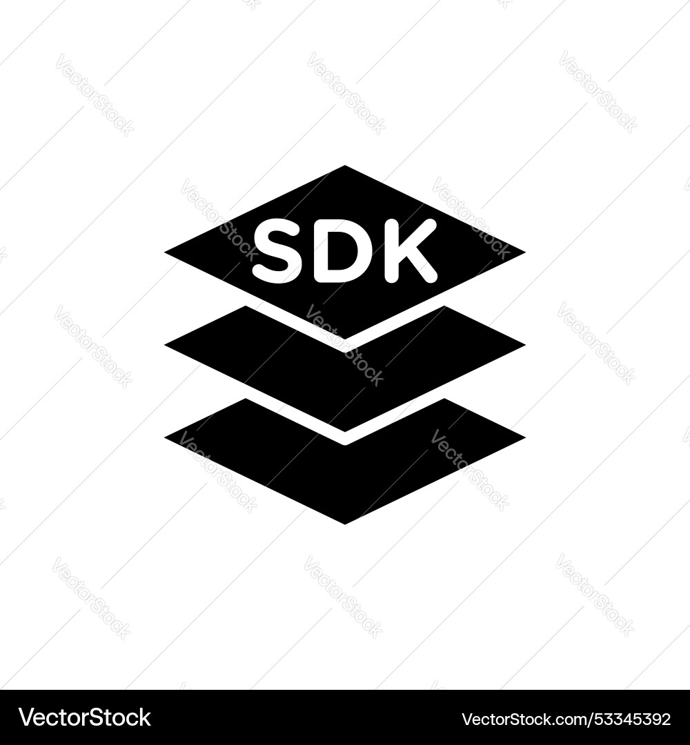 Sdk line icon isolated on white background Vector Image