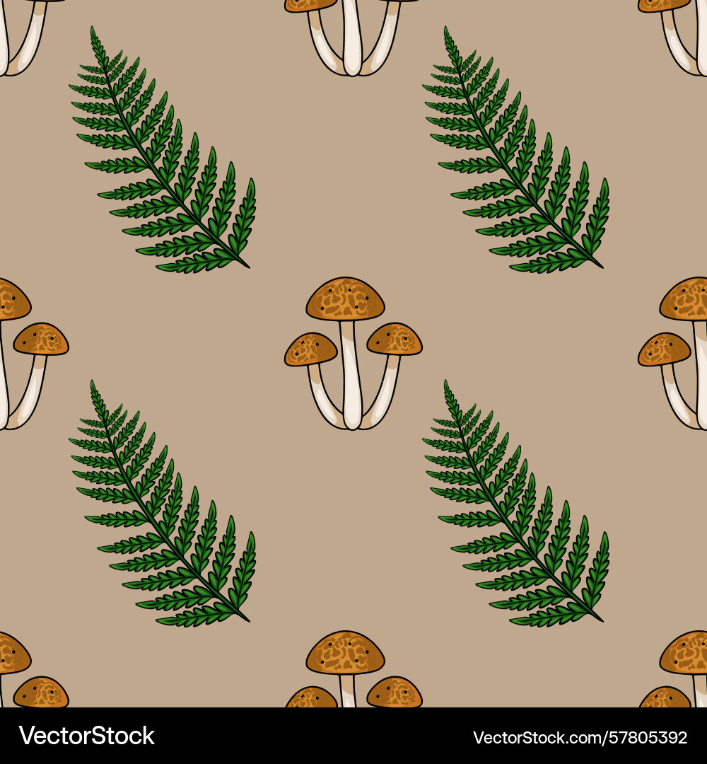 Seamless pattern featuring clusters of autumnal Vector Image