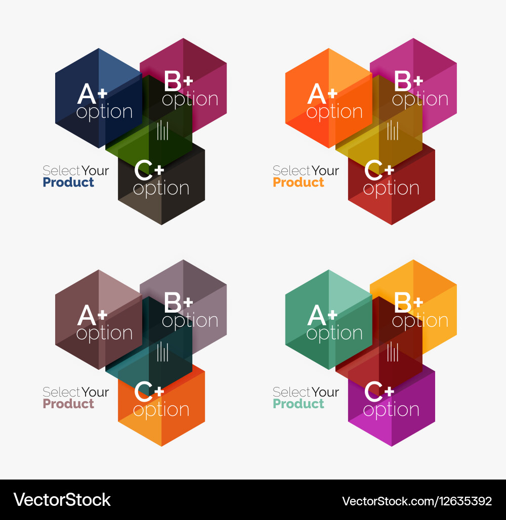 Set of abstract option navigation templates Vector Image