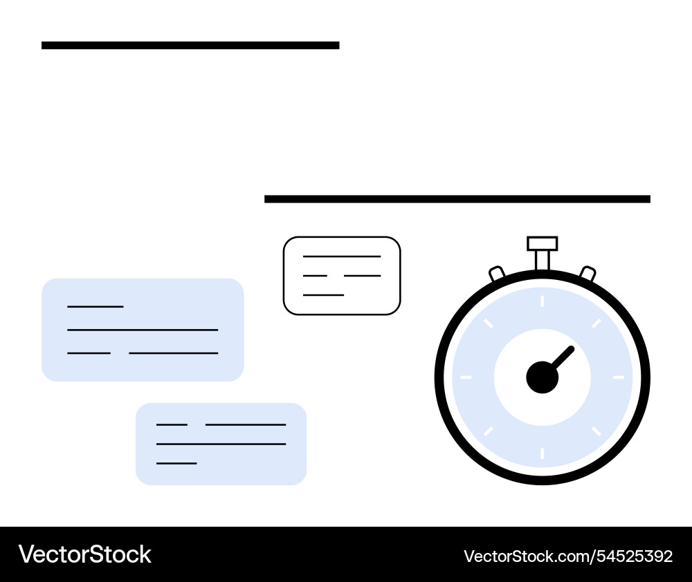 Stopwatch with text boxes time management Stopwatch with text boxes time management vector image