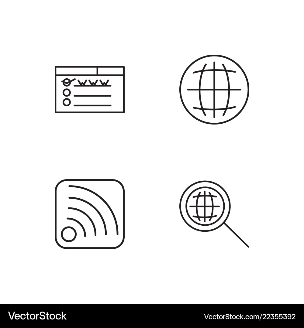 Web simple outlined icons set Vector Image