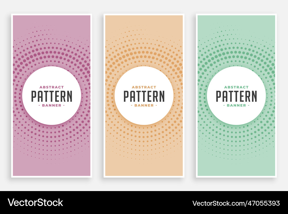 Abstract circular halftone pattern set vector image