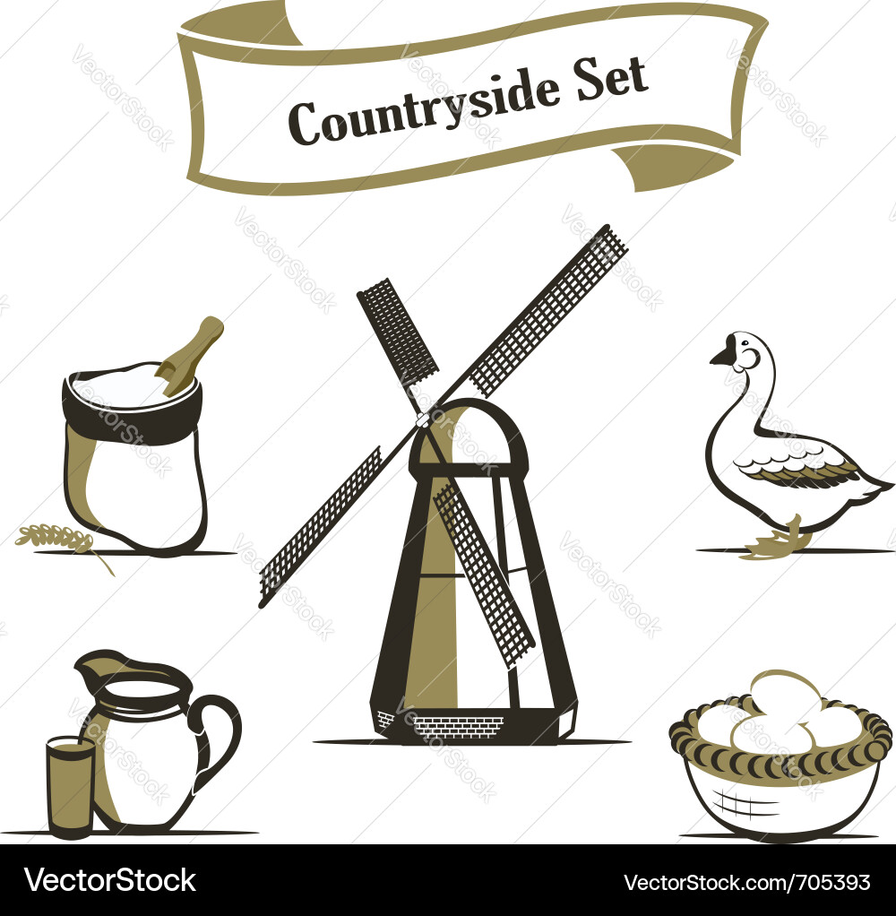 Agriculture design elements set Vector Image