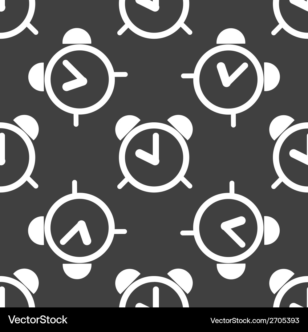 Alarm clock web icon flat design seamless pattern Vector Image