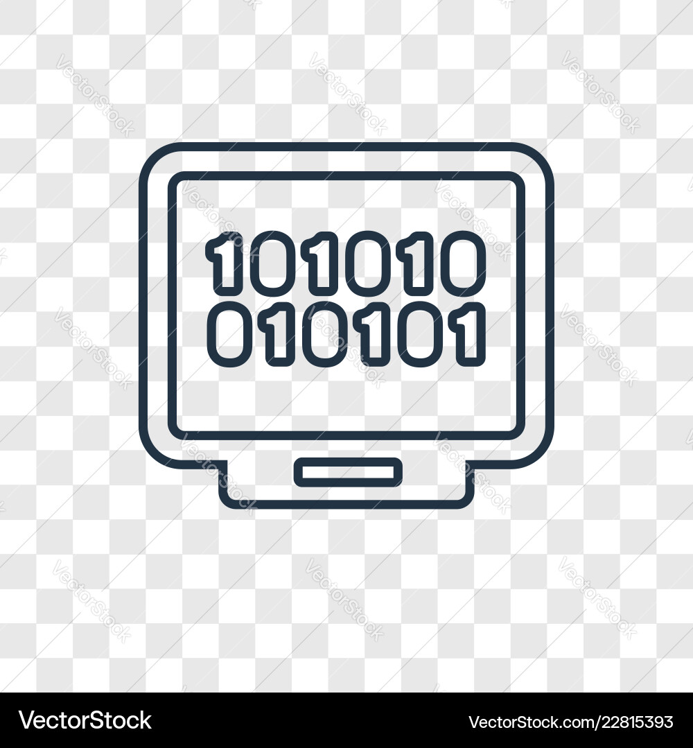 Binary file concept linear icon isolated Binary file concept linear icon isolated Vector Image