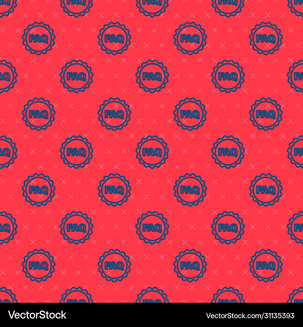 Blue line label with text faq information icon Vector Image