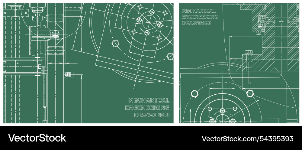 Blueprint set engine line drawing Blueprint set engine line drawing vector image