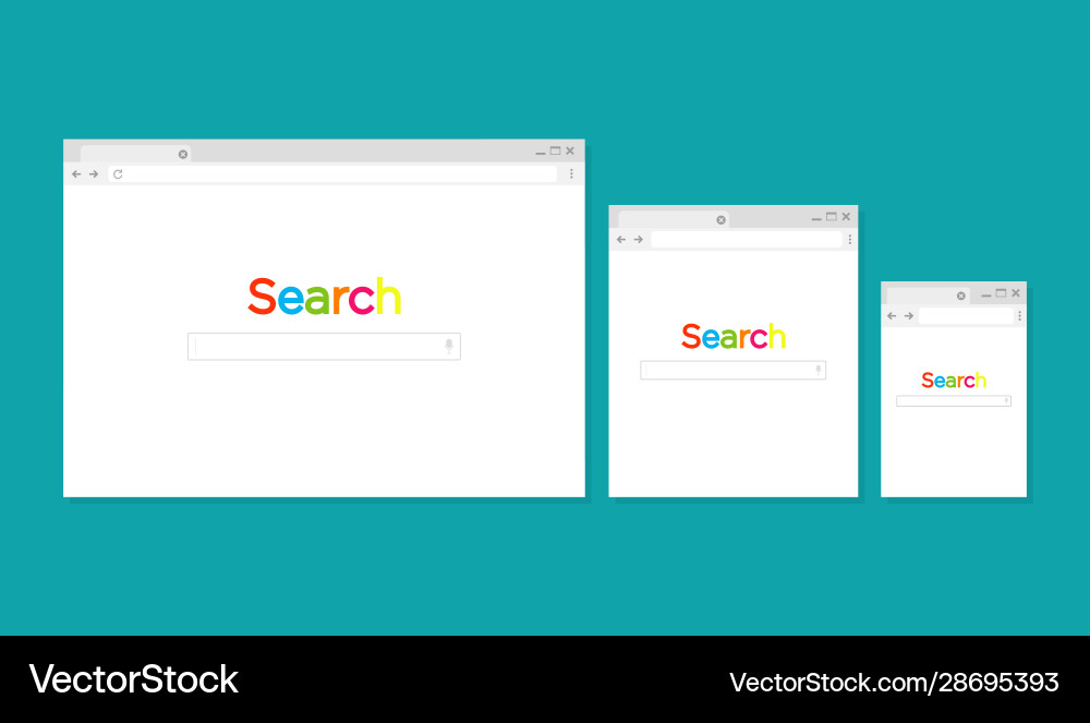 Browser window search in flat style Vector Image