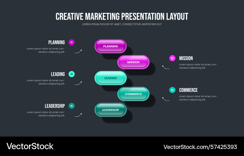 Enterprise introduction 5 step diagram frame Enterprise introduction 5 step diagram frame Vector Image
